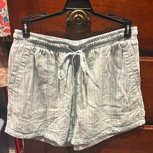 Hem & Thread High Waist Striped Shorts